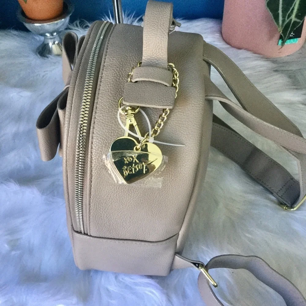 Betsy Johnson Heart & Bow Toupee Mini Backpack NOWT